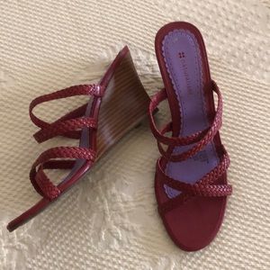 Naturalizer Red leather wedge heel Shoes size 9